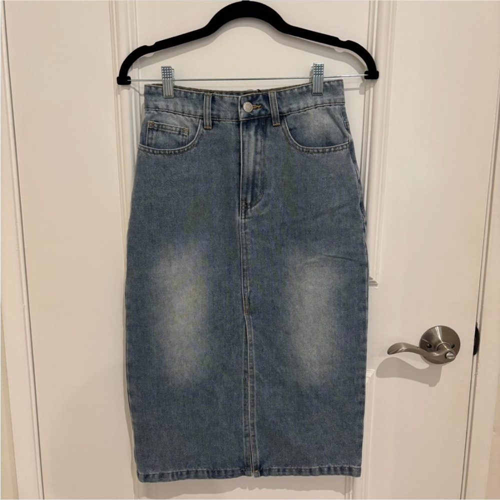 JLUXLABEL Denim Midi Skirt